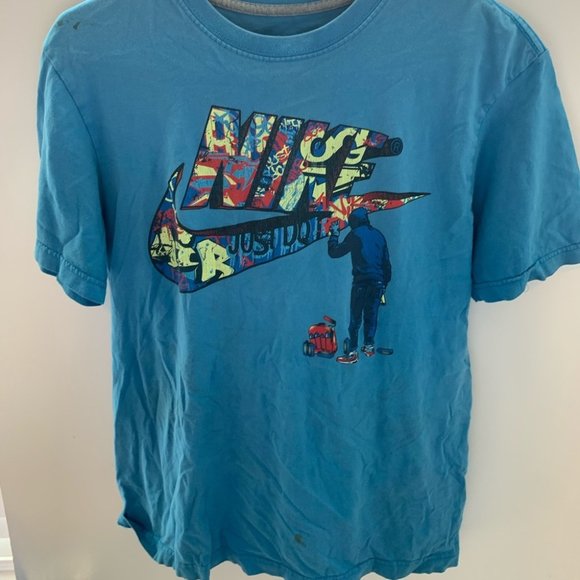 Nike | Shirts | Blue Nike Graffiti T 